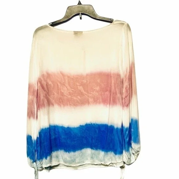 Holding Horses Tie Dye Americana Peasant Blouse M - Picture 3 of 12